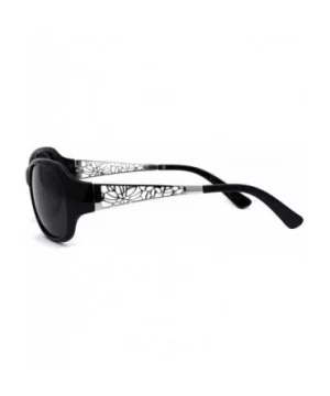 Polarized Antiglare Floral Diecut Arm Luxury Butterfly Sunglasses - Black Silver Black - CU196WLNHS6 $7.57 Oval