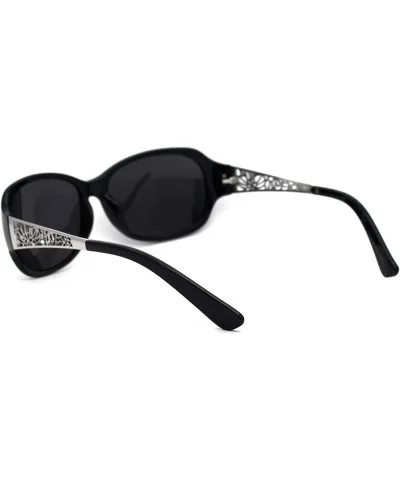 Polarized Antiglare Floral Diecut Arm Luxury Butterfly Sunglasses - Black Silver Black - CU196WLNHS6 $7.57 Oval