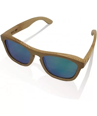 Polarized Bamboo Wood Sunglasses For Men & Women With Bamboo Sunglasses Case - CW186WW25GS $26.00 Round