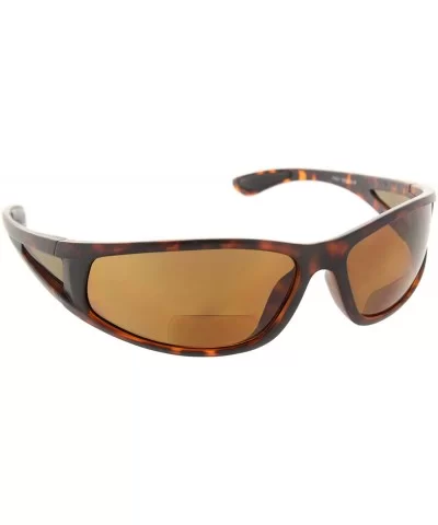 Wrap Polarized Sunglasses Invisible Line Bifocal Sunglass Readers - Tortoise - CS18C55UR37 $25.57 Round