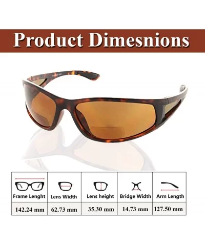 Wrap Polarized Sunglasses Invisible Line Bifocal Sunglass Readers - Tortoise - CS18C55UR37 $25.57 Round