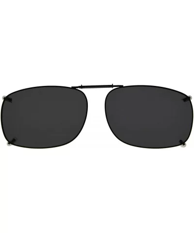 Metal Frame Rim Polarized Lens Clip On Sunglasses 5437MM - Grey - C518AOSTR6Z $13.52 Rectangular