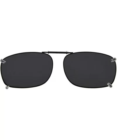 Metal Frame Rim Polarized Lens Clip On Sunglasses 5437MM - Grey - C518AOSTR6Z $13.52 Rectangular