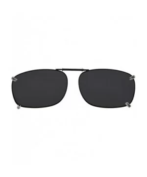 Metal Frame Rim Polarized Lens Clip On Sunglasses 5437MM - Grey - C518AOSTR6Z $13.52 Rectangular