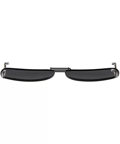 Metal Frame Rim Polarized Lens Clip On Sunglasses 5437MM - Grey - C518AOSTR6Z $13.52 Rectangular