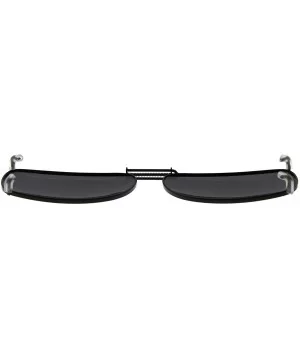 Metal Frame Rim Polarized Lens Clip On Sunglasses 5437MM - Grey - C518AOSTR6Z $13.52 Rectangular