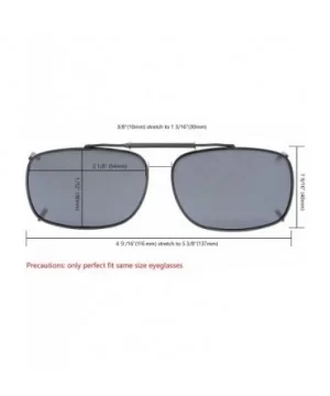 Metal Frame Rim Polarized Lens Clip On Sunglasses 5437MM - Grey - C518AOSTR6Z $13.52 Rectangular