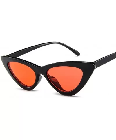 Cat Eye Sunglasses Vintage Mod Style Retro Kurt Cobain Sunglasses - Black Orange - CY18DWZ7AKN $9.30 Cat Eye