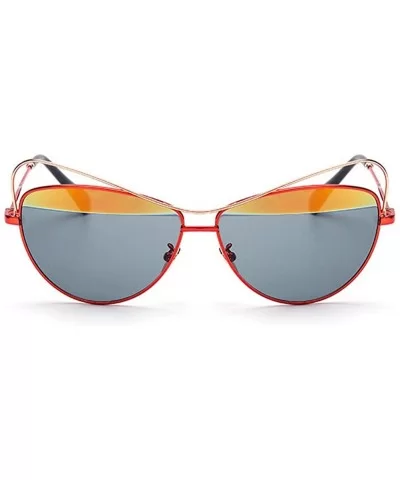 New fashion UV400 Metal frame Sunglasse-T1845 classic sunglasses for women - Red - CD12FD433O9 $9.16 Goggle