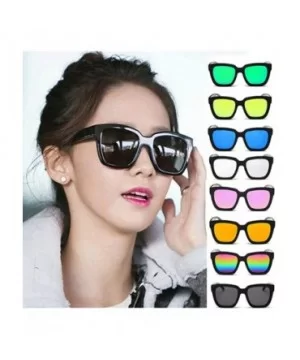 Unisex Polarized Sunglasses- Mirrored Lenses Fashion Glasses Colorful Beach Sunglasses with Black Border - Pink - CK196N5LOU8...