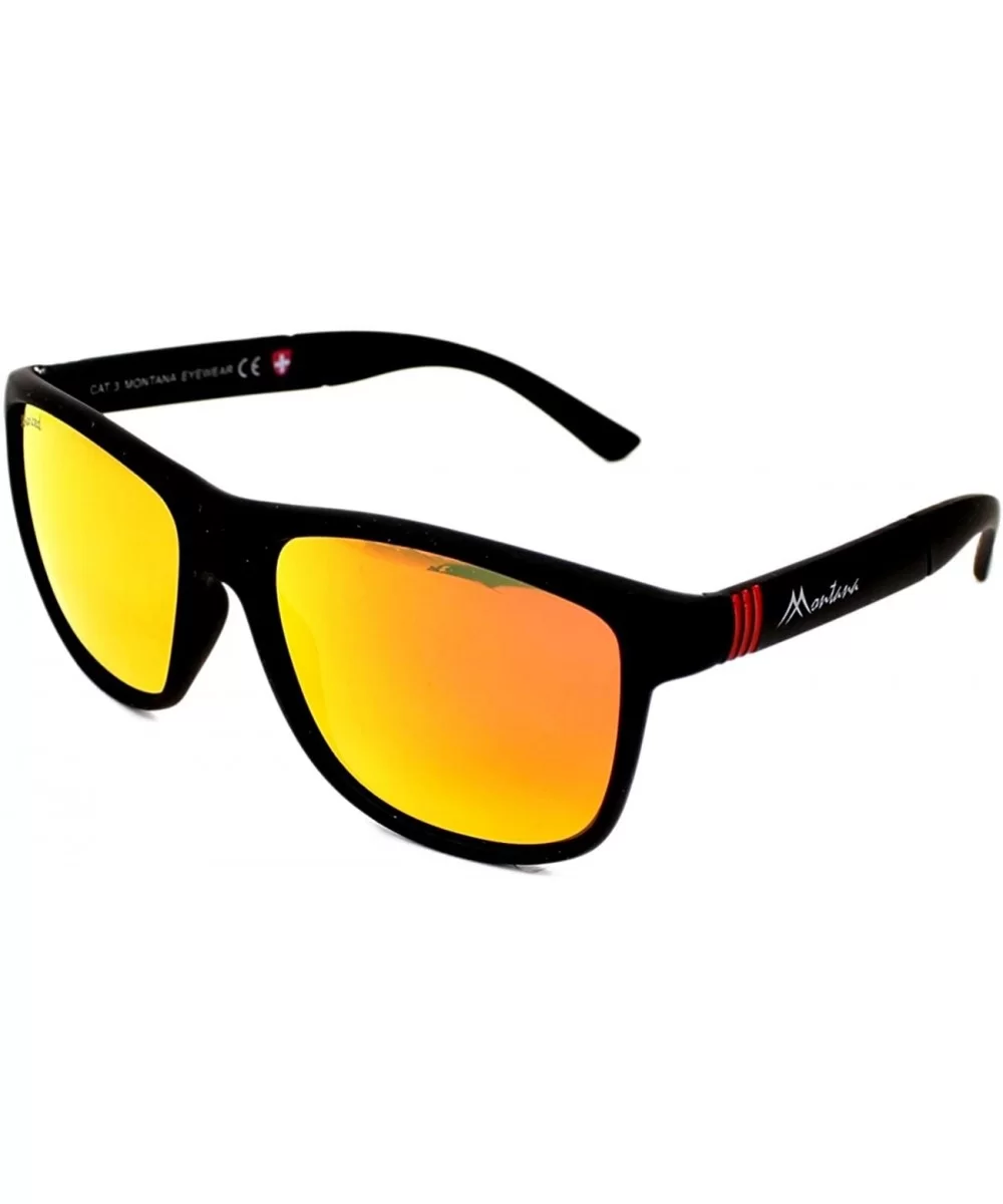 MS312 C (Matt Black - Shiny Red with Black polarised with Gold mirror effect lenses) - CC12EAAZWML $23.19 Rectangular