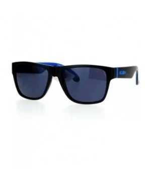 Soft Cushion Arm Sport Matte Horn Rim Sunglasses - Blue - C612CJLB571 $7.19 Sport