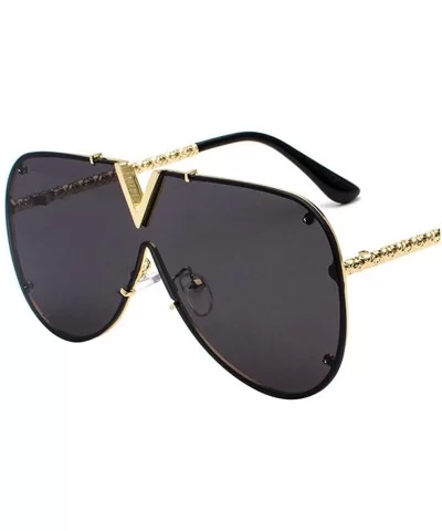 Luxury Sunglasses Men Women V-Shaped Trendy Driving Sunglasses UV400 Eyewear - C5-gold Frame Black Grey Lens - CQ18X68M5YO $1...