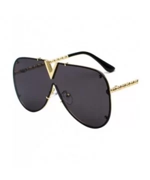 Luxury Sunglasses Men Women V-Shaped Trendy Driving Sunglasses UV400 Eyewear - C5-gold Frame Black Grey Lens - CQ18X68M5YO $1...