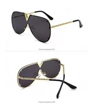 Luxury Sunglasses Men Women V-Shaped Trendy Driving Sunglasses UV400 Eyewear - C5-gold Frame Black Grey Lens - CQ18X68M5YO $1...