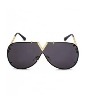 Luxury Sunglasses Men Women V-Shaped Trendy Driving Sunglasses UV400 Eyewear - C5-gold Frame Black Grey Lens - CQ18X68M5YO $1...