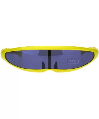 Cyber Punk Monolens Shield Scifi Robotic Cyclops Plastic Sunglasses - Yellow - CU18H8IRZ45 $8.86 Shield