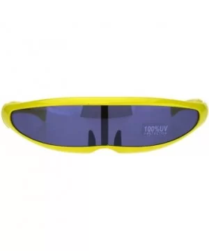 Cyber Punk Monolens Shield Scifi Robotic Cyclops Plastic Sunglasses - Yellow - CU18H8IRZ45 $8.86 Shield