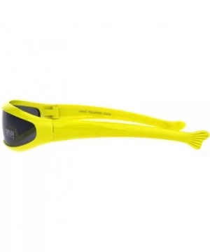 Cyber Punk Monolens Shield Scifi Robotic Cyclops Plastic Sunglasses - Yellow - CU18H8IRZ45 $8.86 Shield