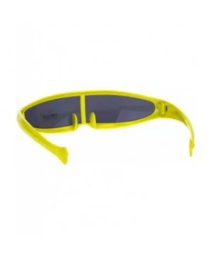 Cyber Punk Monolens Shield Scifi Robotic Cyclops Plastic Sunglasses - Yellow - CU18H8IRZ45 $8.86 Shield