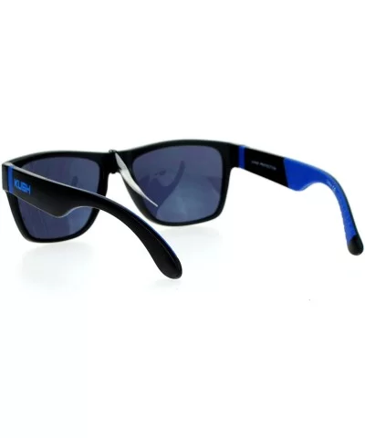 Soft Cushion Arm Sport Matte Horn Rim Sunglasses - Blue - C612CJLB571 $7.19 Sport