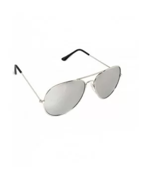 Clear Lens Aviator Eyeglasses - Silver- Silver Mirror - CY18DX6DCST $6.08 Sport