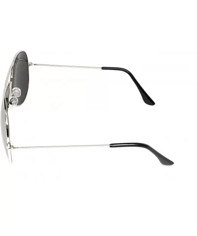 Clear Lens Aviator Eyeglasses - Silver- Silver Mirror - CY18DX6DCST $6.08 Sport