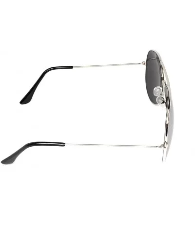 Clear Lens Aviator Eyeglasses - Silver- Silver Mirror - CY18DX6DCST $6.08 Sport