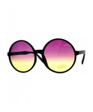 Super Oversized Round Circle Frame Sunglasses Ombre Gradient Lens - Black - C818G6MLATS $8.75 Round