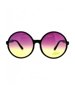 Super Oversized Round Circle Frame Sunglasses Ombre Gradient Lens - Black - C818G6MLATS $8.75 Round