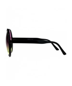 Super Oversized Round Circle Frame Sunglasses Ombre Gradient Lens - Black - C818G6MLATS $8.75 Round