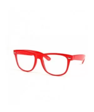 Clear Lens Fashion Wayfarer Vintage Retro Style Glasses P715CL (Mid-Small Size) - Red - CV11MCH4GJ7 $5.24 Wayfarer