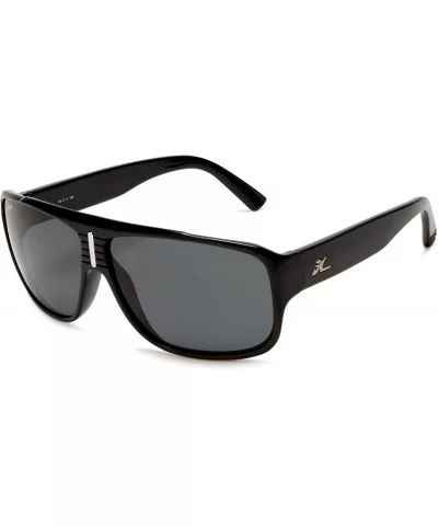 Men's BRIGHTON Polarized Sunglasses - Shiny Black Frame/Grey Lens - CI114AVYD81 $50.86 Sport