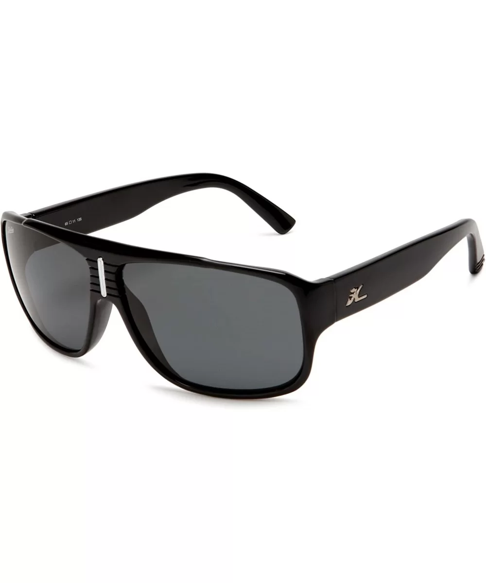 Men's BRIGHTON Polarized Sunglasses - Shiny Black Frame/Grey Lens - CI114AVYD81 $50.86 Sport