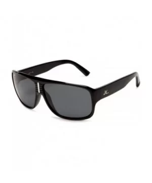 Men's BRIGHTON Polarized Sunglasses - Shiny Black Frame/Grey Lens - CI114AVYD81 $50.86 Sport