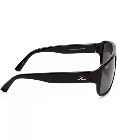 Men's BRIGHTON Polarized Sunglasses - Shiny Black Frame/Grey Lens - CI114AVYD81 $50.86 Sport