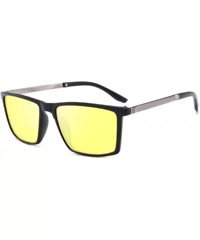 Square Sunglasses Men Polarized Mirror Driving Retro Sun Glasses UV400 - 3 - CP18R2I006L $26.25 Square