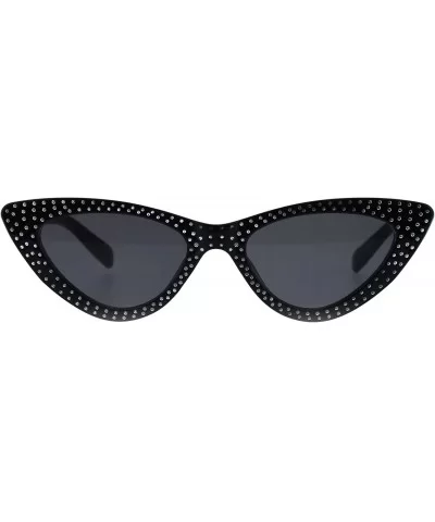 Womens Bling Engrave Gothic Plastic Cat Eye Plastic Sunglasses - All Black - CU18GL86X40 $8.32 Cat Eye