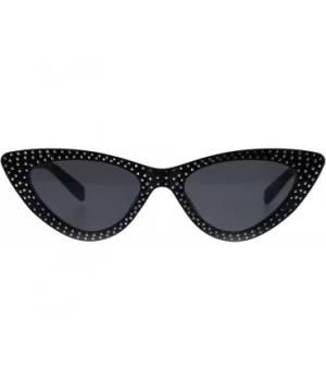 Womens Bling Engrave Gothic Plastic Cat Eye Plastic Sunglasses - All Black - CU18GL86X40 $8.32 Cat Eye