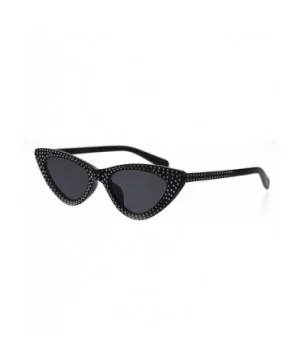 Womens Bling Engrave Gothic Plastic Cat Eye Plastic Sunglasses - All Black - CU18GL86X40 $8.32 Cat Eye