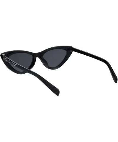 Womens Bling Engrave Gothic Plastic Cat Eye Plastic Sunglasses - All Black - CU18GL86X40 $8.32 Cat Eye