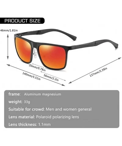 Men Aluminum Magnesium Polarized Sunglasses Square Mirror for Driving Fishing Male Sun Glasses UV400 - C4199HUWR9C $10.96 Square