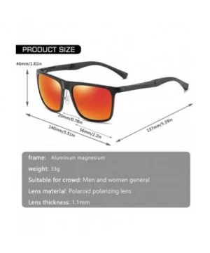 Men Aluminum Magnesium Polarized Sunglasses Square Mirror for Driving Fishing Male Sun Glasses UV400 - C4199HUWR9C $10.96 Square