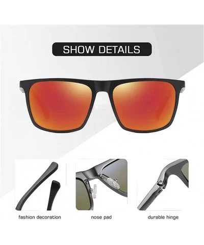 Men Aluminum Magnesium Polarized Sunglasses Square Mirror for Driving Fishing Male Sun Glasses UV400 - C4199HUWR9C $10.96 Square