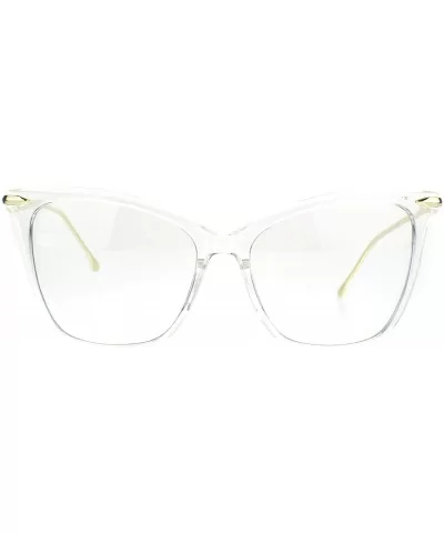 Womens Oversize Cat Eye Retro Chic Clear Lens Eyeglasses - Clear - CD18QLKQECH $9.56 Cat Eye