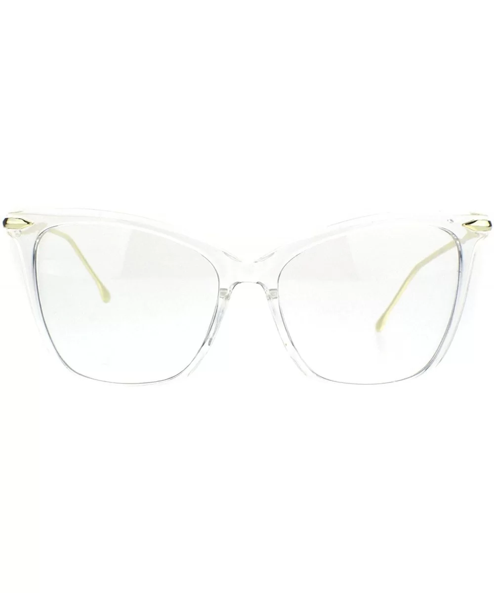 Womens Oversize Cat Eye Retro Chic Clear Lens Eyeglasses - Clear - CD18QLKQECH $9.56 Cat Eye