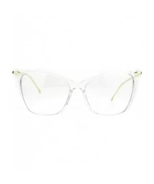 Womens Oversize Cat Eye Retro Chic Clear Lens Eyeglasses - Clear - CD18QLKQECH $9.56 Cat Eye