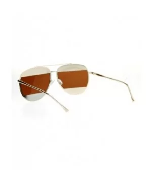 Unique Unisex Aviator Sunglasses Oversized Metal Block Frame Aviators - Gold - CC12KS892SV $5.93 Aviator