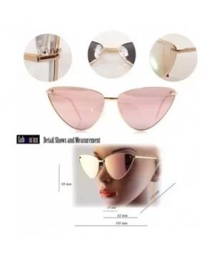 Single or 2 Pack Pink Mirrored Flat Lens Sunglasses Women (2 Pack/Pilot & Foxy Cat Eye - 52-63) - CF18687WDG3 $16.72 Oversized