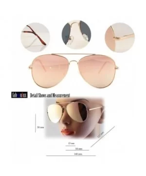 Single or 2 Pack Pink Mirrored Flat Lens Sunglasses Women (2 Pack/Pilot & Foxy Cat Eye - 52-63) - CF18687WDG3 $16.72 Oversized